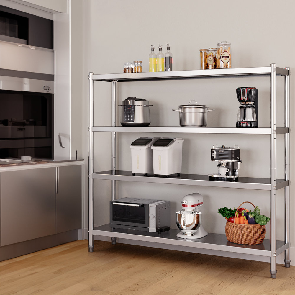 Rebrilliant Aidon 60'' W Stainless Steel Shelving Unit & Reviews | Wayfair